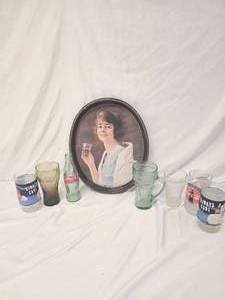 lot 299 image: Coca-Cola Tray and Glasses