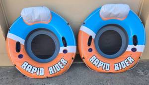 lot 10 image: Set of 2 Rapid Rider Inflatable Tubes for Water Fun