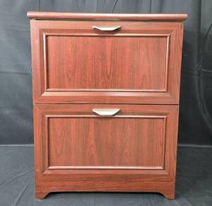 lot 14 image: Two-Drawer Wood File Cabinet in Cherry Finish