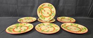 lot 21 image: Set of 8 Hand-Painted Holiday Plates by Gail Spittnan