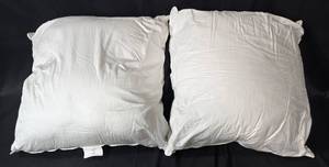 lot 35 image: Pair of 26x26 (Euro) White Fiberfill Pillow Inserts