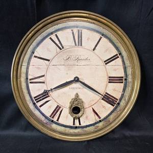 lot 63 image: Vintage B. Rossiter 18 Wall Clock with Decorative Frame