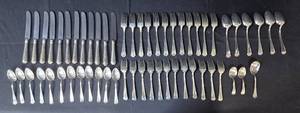 lot 80 image: Set of Vintage Silver-Plated Flatware and Serving Pieces