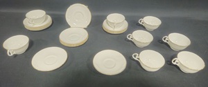 lot 50 image: Set of Royal Grafton Bone China Teacups and Saucers - Made in England
