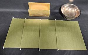 lot 55 image: Hanging File Organizers, Gold Tone Desk Top Organizer and Bowl