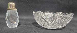 lot 67 image: Vintage Crystal Bowl and Glass Shaker Set