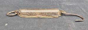 lot 109 image: Vintage Hanging Scale with Hook and Measurement Markings