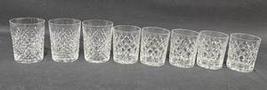 lot 48 image: Set of 8 Crystal Drinking Glasses with Diamond Pattern