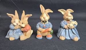 lot 60 image: Set of 3 Blue Mountain Collectibles Bunny Figurines