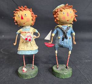lot 62 image: Vintage Set of 4 Handmade Rag Dolls and Decorative Figurines