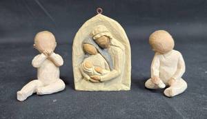 lot 63 image: Willow Tree Holy Family Figurine Set with Two Children Figures
