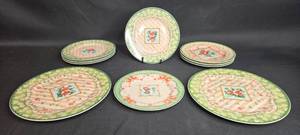 lot 87 image: Set of 8 Vintage Vintage Rose Andrea Dinner Plates - Floral Design