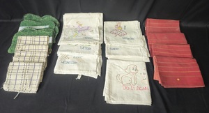lot 128 image: Lot of Vintage Embroidered Dish Towels with Weekday Themes