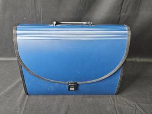 lot 150 image: Blue Expanding File Organizer with Handle and Multiple Dividers