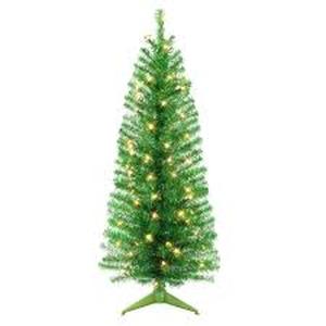 Trimmerry 4.5 ft. Prelit Incandescent Aspen Green Fir Artificial Christmas Tree with 250 UL Clear Lights