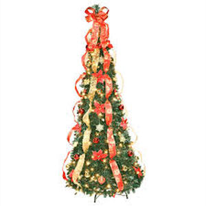 6 Red Poinsettia Pull-Up Tree by Holiday Peak