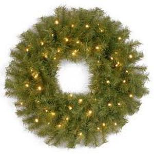 National Tree Company 24 Pre-Lit Wreath Warm White