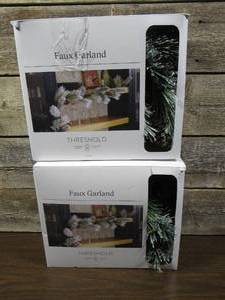 Set of 2 Faux Pine Garlands-5 ft each