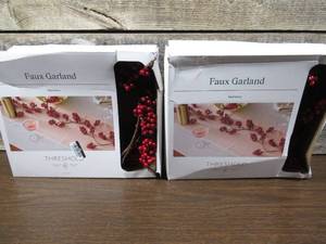 Set of 2 5 ft Faux Red Berry Garland
