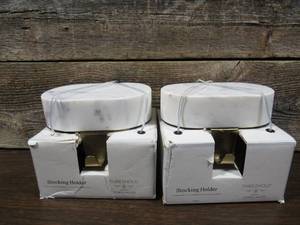 Set of 2 Marble & Metal Stocking Holders