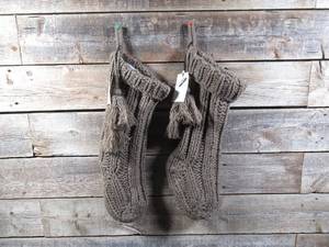 Pair of 2 Chunky Knit Stocking-Threshold