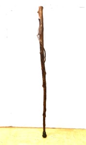 lot 180 image: Fantastic Antique Folk Art Walking Stick wInscribed Places & Dates  1903-1904