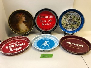 lot 189 image: Lot of Vintage Advertising Beer & other Trays #1