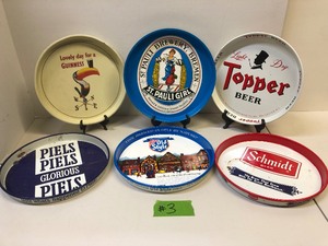 lot 191 image: Lot of Vintage Advertising Beer & other Trays #3