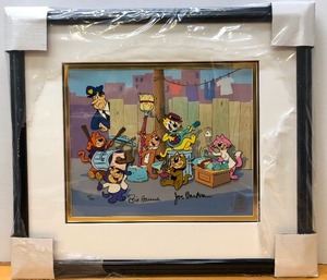 lot 224 image: Framed Signed Numbered TOP CAT Hand Painted Animation Cel - Hand Signed by Bill Hanna & Joe Barbera