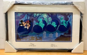 lot 231 image: Framed Signed Numbered DISNEY Haunted House Sericel - Beware of Hitchhiking Ghosts  