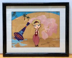 lot 226 image: Framed Signed Numbered I DREAM OF JEANNIE Hand Painted Animation Cel - Signed by Barbara Eden