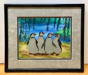 lot 232 image: Original Vintage Production Cel for Disneys MARY POPPINS - 4 Penguins