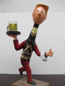 lot 1 image: Awesome Vintage 1950s BLATZ Bartender Advertising Beer Display Statue