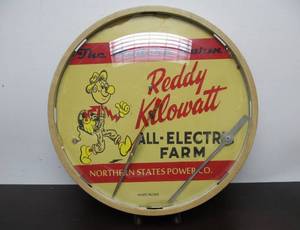 lot 23 image: REDDY KILOWATT All-Electric Farm Advertising Clock
