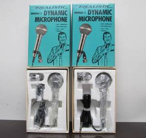 lot 94 image: Pair of NOS Vintage Realistic Highball 2 Dynamic Microphones 