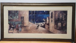 lot 292 image: Large Framed Print El Perro y La Luna by Didier Lourenco
