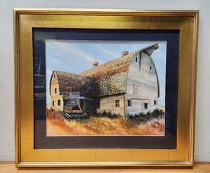 lot 294 image: Excellent Original Watercolor Landscape Painting wOld Barn by Karlyn Eckman