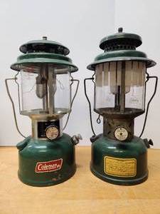 lot 327 image: 2 Vintage Metal COLEMAN Lanterns