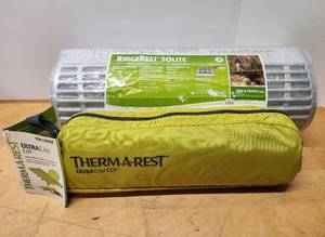lot 329 image: Brand New ThermaRest Cot & RidgeRest Sleeping Pad