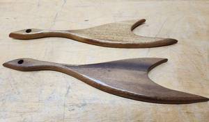 lot 337 image: Mid Century 1960s Abstract Sculptural Wood Flying Geese or Ducks Wall Sculptures