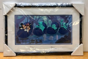 lot 4 image: Framed Signed Numbered DISNEY Haunted House Sericel - Beware of Hitchhiking Ghosts