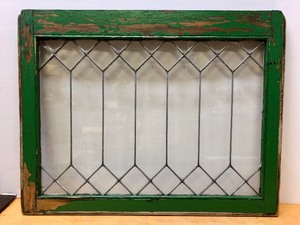 lot 357 image: Antique Painted Leaded Glass Window
