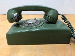lot 361 image: Vintage Rotary Dial Green Wall Telephone