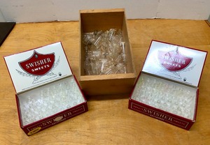 lot 362 image: 3 Cigar Boxes FULL of Miniature Glass Bottles