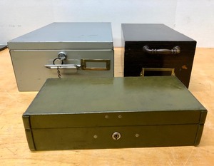 lot 363 image: Lot of 3 Vintage Industrial Steel File Cabinets
