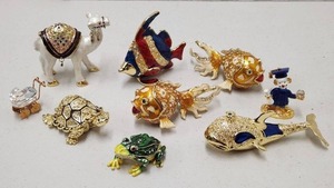 lot 373 image: Nice Collection of Enameled Trinket Boxes in Various Forms