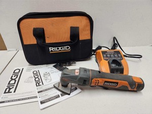 lot 374 image: Working RIDGID Cordless Jobmax Power Tool wBattery Charger & Case