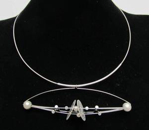 lot 12 image: Wonderful Debra Lynn Gold Sterling Silver Sculptural Modernist Necklace