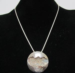 lot 74 image: Very Cool Sculptural 3D Round Pendant Necklace