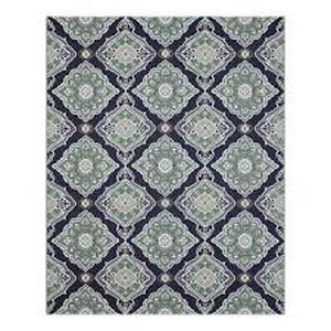 lot 28 image: Hampton Bay Oak Hill Blue 8 ft. x 10 ft. Medallion IndoorOutdoor Area Rug Customer Returns See Pictures